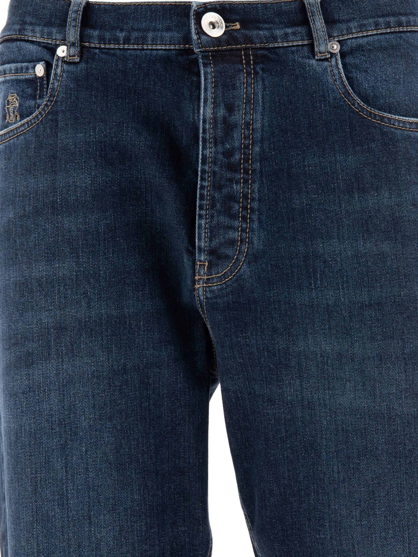 BRUNELLO CUCINELLI Blue Jeans with distressed effect